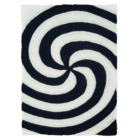 Manmade 5 ft. 3 in. x 7 ft. 2 in. Finesse Pinnacle Black Rectangle Area Rug MA3079973